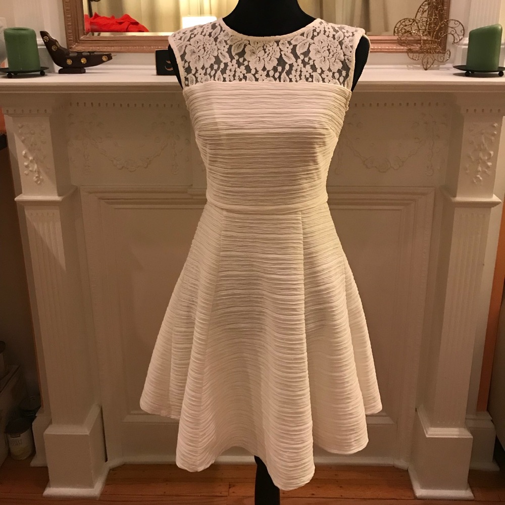 Taylor white A-line dress (size 2)